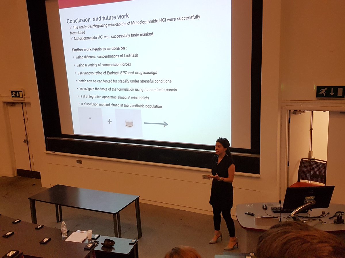 duncancraigbath's tweet photo. Taught masters students Alexia and Rand presenting on #paediatric #minitablets for #nausea following #chemotherapy https://t.co/B1RFlJNoGv