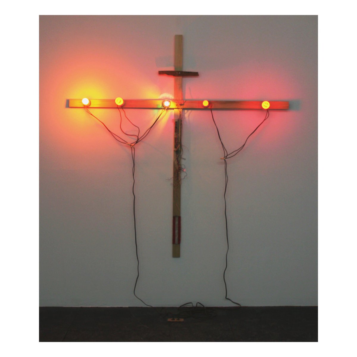 JAREDARTAUD's tweet photo. Alan Vega light sculpture "Jet" on exhibit @EastVillageEye show It's All True opening on Friday 6-8p @HowlHappening https://t.co/uY3QZBsPDM