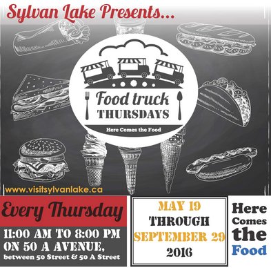 Morning. Only a couple Thursdays left. Going to starve until tomorrow, to sample all the food trucks in #SylvanLake