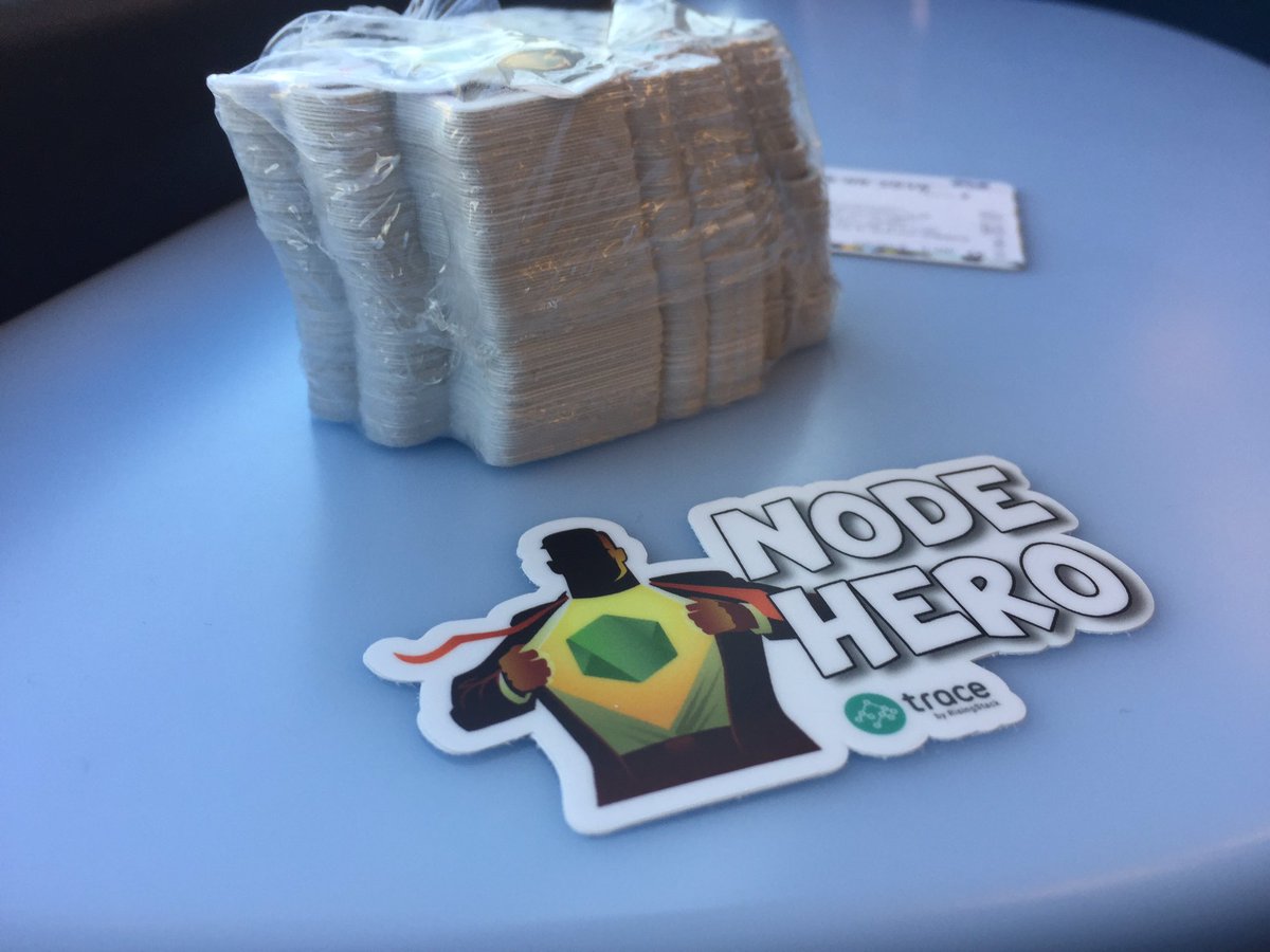 nthgergo's tweet photo. Going to Node Together later today, bringing some NodeHero stickers! #nodejs #nodehero https://t.co/QasTdfUrnQ