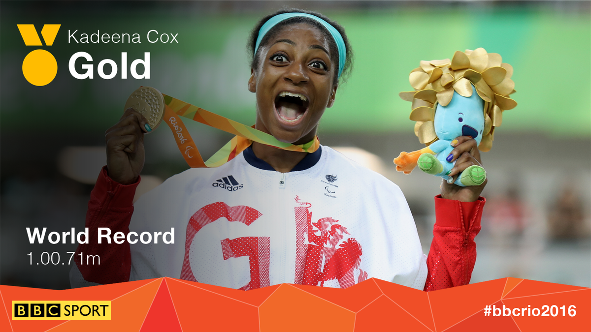 Another sport, another #gold for Kadeena Cox!

Oh, and a world record.

Simply magnificent.
bbc.in/2cIJpOa