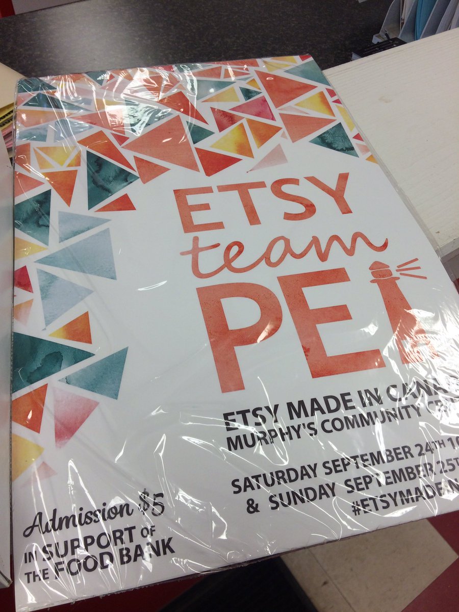PotterDaughter's tweet photo. Just finished postering for @EtsyTeamPEI #etsymadeincanada. Keep an eye out for some flyers w/a special offer! https://t.co/tK0kMZx1Ey
