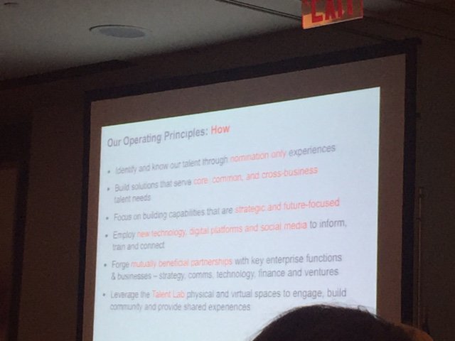 sabasoftware's tweet image. talent + brand + learning at #CLOBC from Rebecca Romano of @talentlabNBCU.