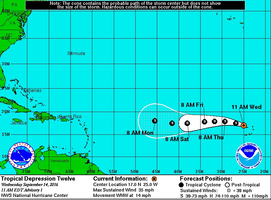 AlertTampa's tweet image. Tropics remain active! Tropical Depression 12 just formed in the atlantic.   Stay informed as this develops.