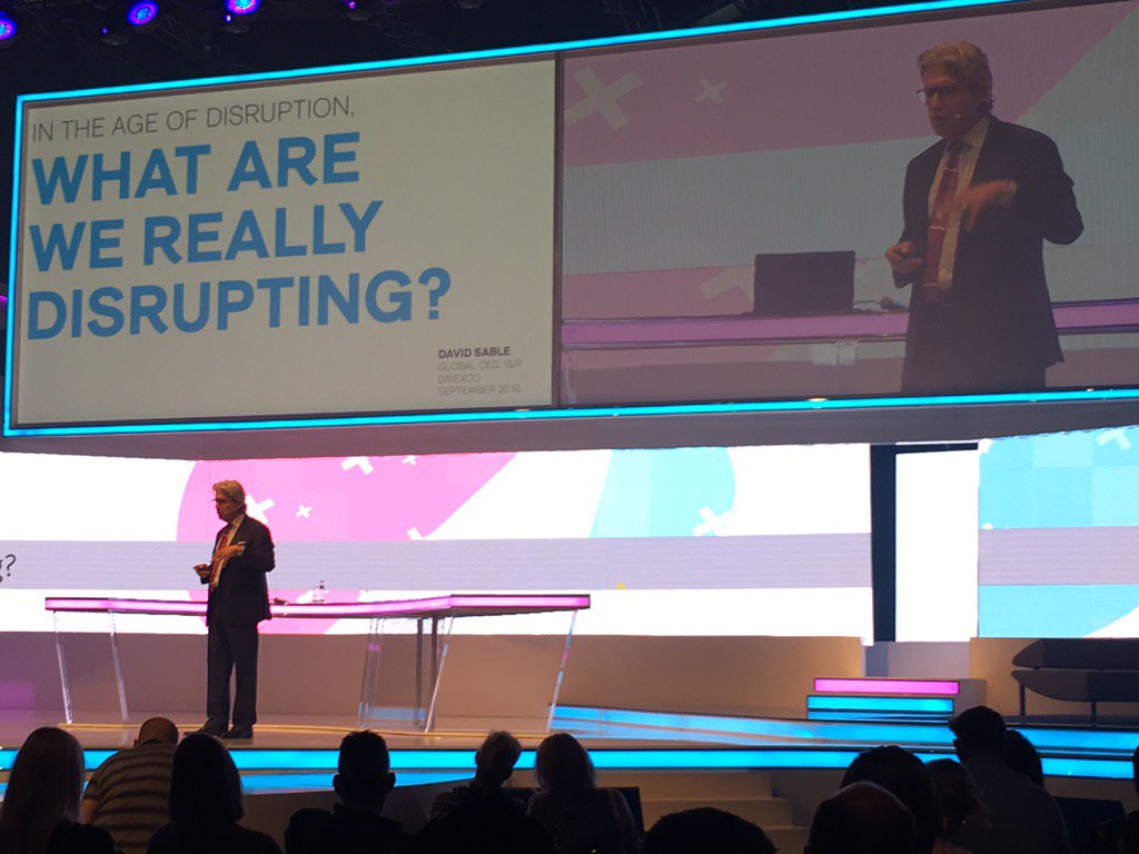 Bartberlin's tweet photo. Awesome keynote by #davidsable at #dmexco2016. Stop being disruptive, #beadissident https://t.co/joEALCoRc6