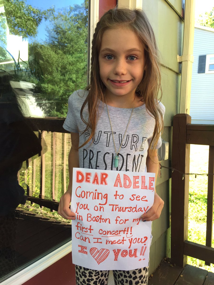 MissLissaStone's tweet photo. @Adele my daughter is still hoping beyond hope that you'll see this #adele #boston #firstconcert #sheadoresyou https://t.co/xlmW59ZaFH