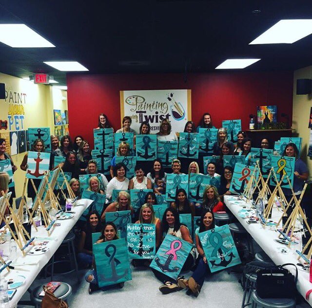 lavendarbtq's tweet photo. We had such a fun time supporting @SherryStrongOC at @PWATMooresville 🎨 last night! #ocawareness #supportlocal https://t.co/XqNfGItrso