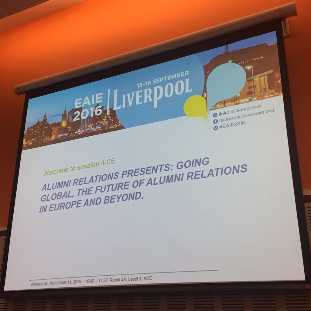 jangeerts's tweet photo. EAIE session on International Alumni Relations #TheHagueUniversity #EAIE2016 https://t.co/ehHUZj9Pz3