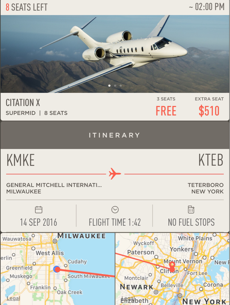 JetSmarter's tweet image. #JetDeal alert: #JetSmarter members can fly free from #Milwaukee to #NewYork later today. Book directly in the app.