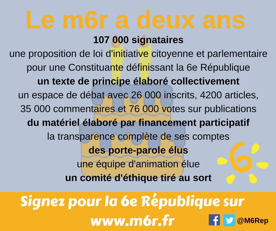 Mouv6eRep's tweet image. Le M6R a deux ans ! m6r.fr/2016/09/m6r-de… #IlSuffitDuneLoi