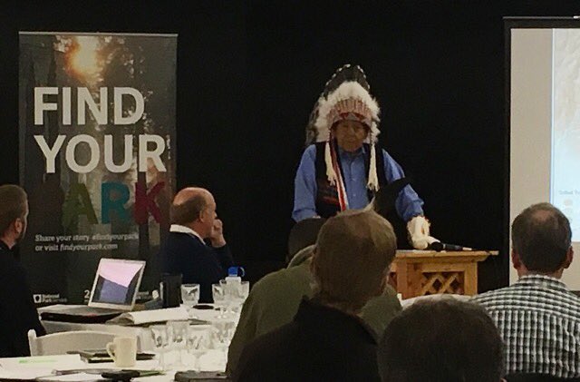 GlacierNPS's tweet photo. "This land, this land is not our land, we are just caretakers." - Chief Old Person #HAB2016 https://t.co/cQaXAAHKVL