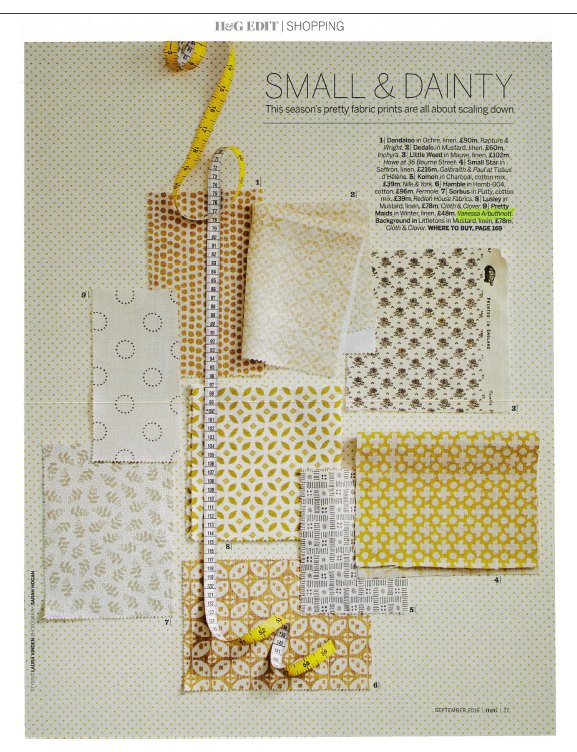 Some #WednesdayWisdom from <a href="/homesandgardens/">Homes & Gardens</a> - small patterns are in this season - spot our Pretty Maids in there : )