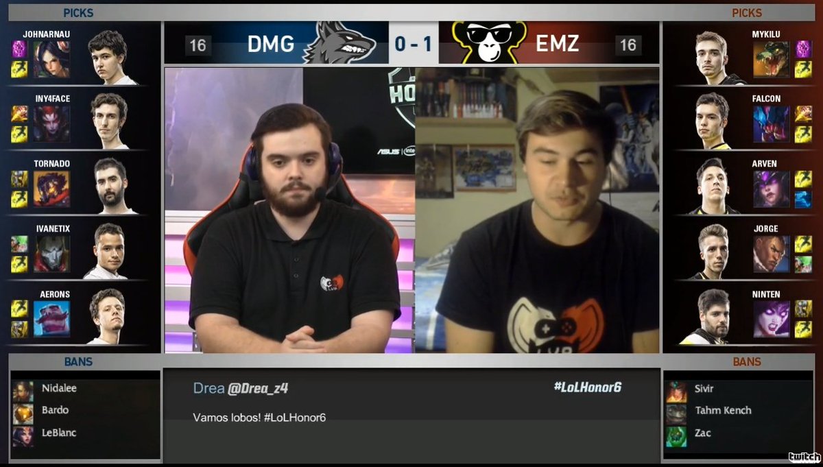 LVPesLoL's tweet photo. #LoLHonor6 | Picks y bans del último partido del día entre @eMonkeyzClub y @DimegioClub 

https://t.co/2LqsUYuOHf https://t.co/yHWeLiwNCj