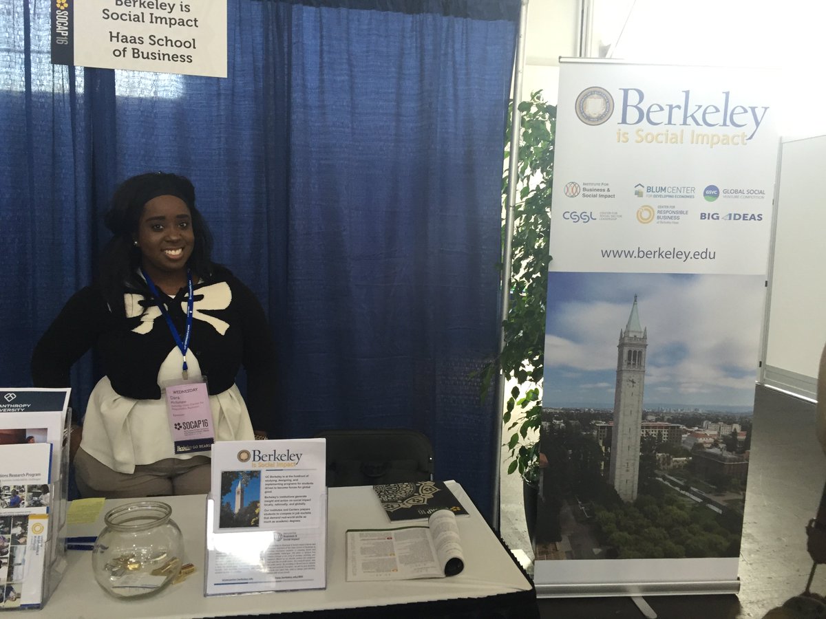 UC Berkeley friends &amp; alums - stop by the SoCap table this week! #SOCAP2016
