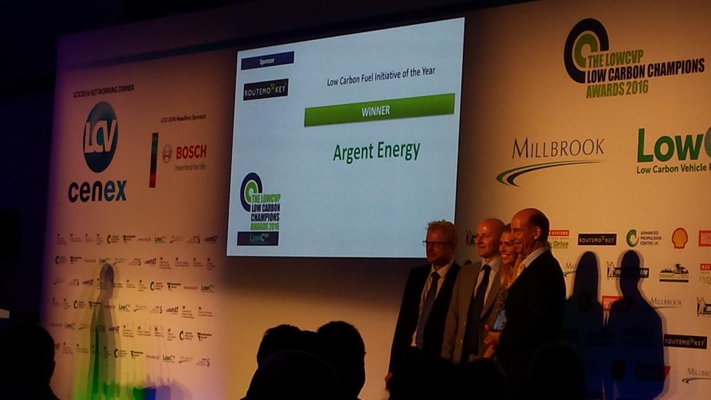 Zemo_Org's tweet photo. Winner of #LowCVPChamps Low Carbon Fuel Initiative of the year (sponsor @routemonkeyltd) is...Argent Energy! https://t.co/MzxeOuReYg