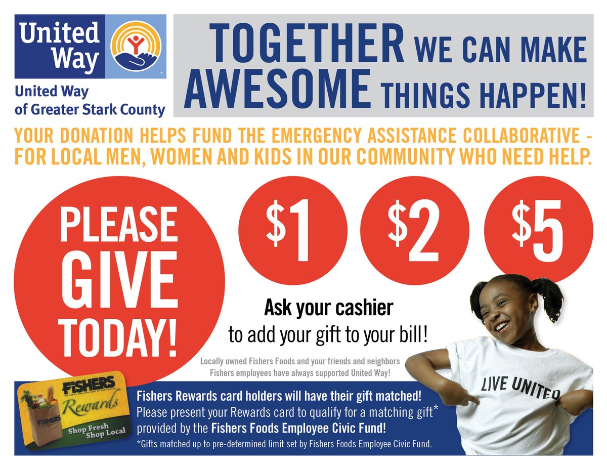 <a href="/FishersFoods/">Fishers Foods</a> Shoppers can donate quickly and easily at the register to #UWStark  #MakeAwesomeThingsHappen
