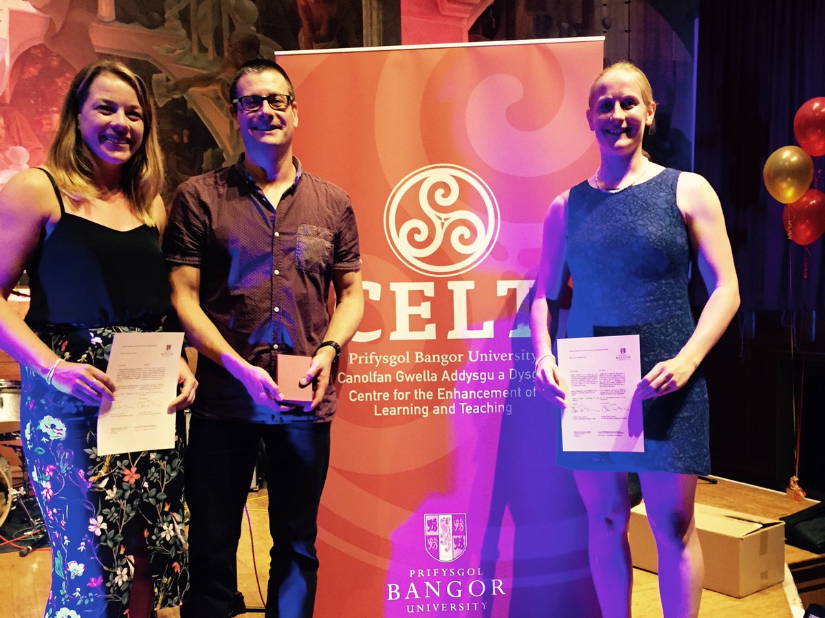 Congratulations Vicky, James and Eleri! Teaching excellence recognised <a href="/CeltBangor/">CELT Bangor</a> #celtconf2016 #fellowships #HEA
