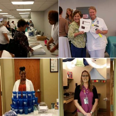 The Fair has started and we have our first winners! Checking out the new pediatric room at the Clinic! #isdstrong