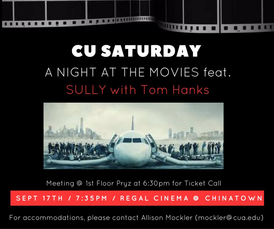 LivingCatholicU's tweet photo. Join ResLife in Chinatown this Sat to watch Sully! Tabling in the Pryz Thurs & Fri 11am-2pm & 5pm-7pm #cuacv https://t.co/SZI6z4eZXT
