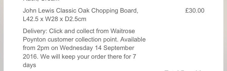 .Opened my @johnlewisretail delivery to find I paid £30 for a chopping board but the tag says £25 #overcharged