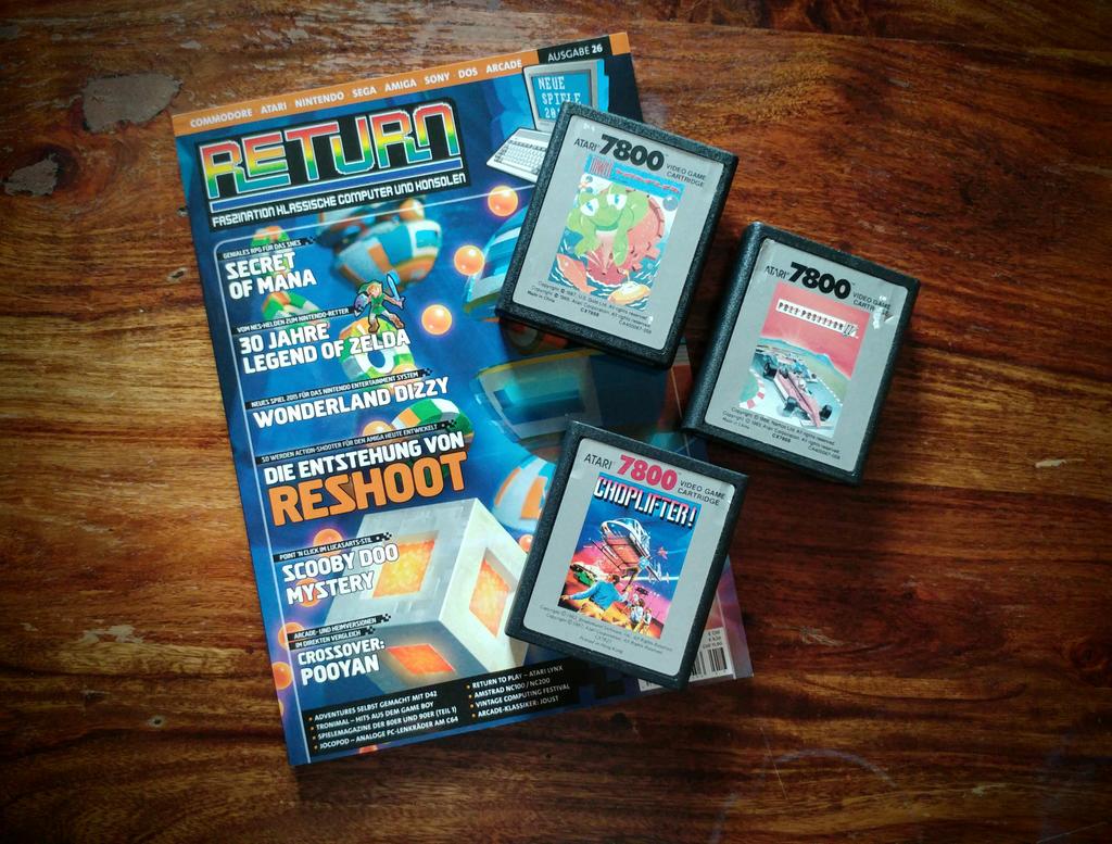 awsm9000's tweet photo. Lovely evening ahead with nice stuff in the mail. #Atari7800 #Choplifter #PolePosition #TowerToppler #Return https://t.co/6kimQrnrPG