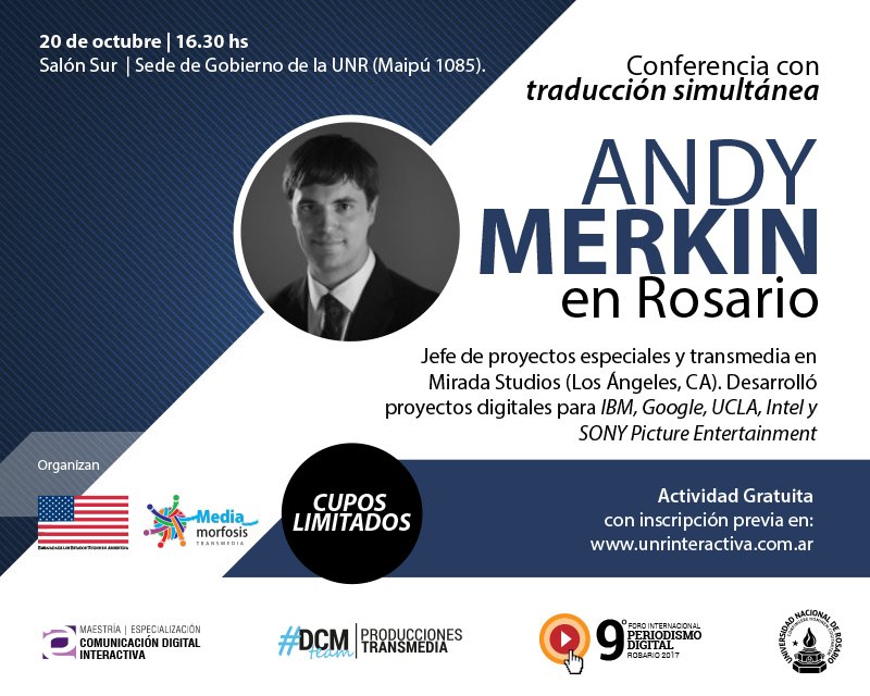 cdiunr's tweet photo. ¡@andymerkin en Rosario! Desarrolló proyectos para IBM, Google, Sony y más. Cupos limitados: https://t.co/bEZRwyAKby https://t.co/p5VDcYNlk2