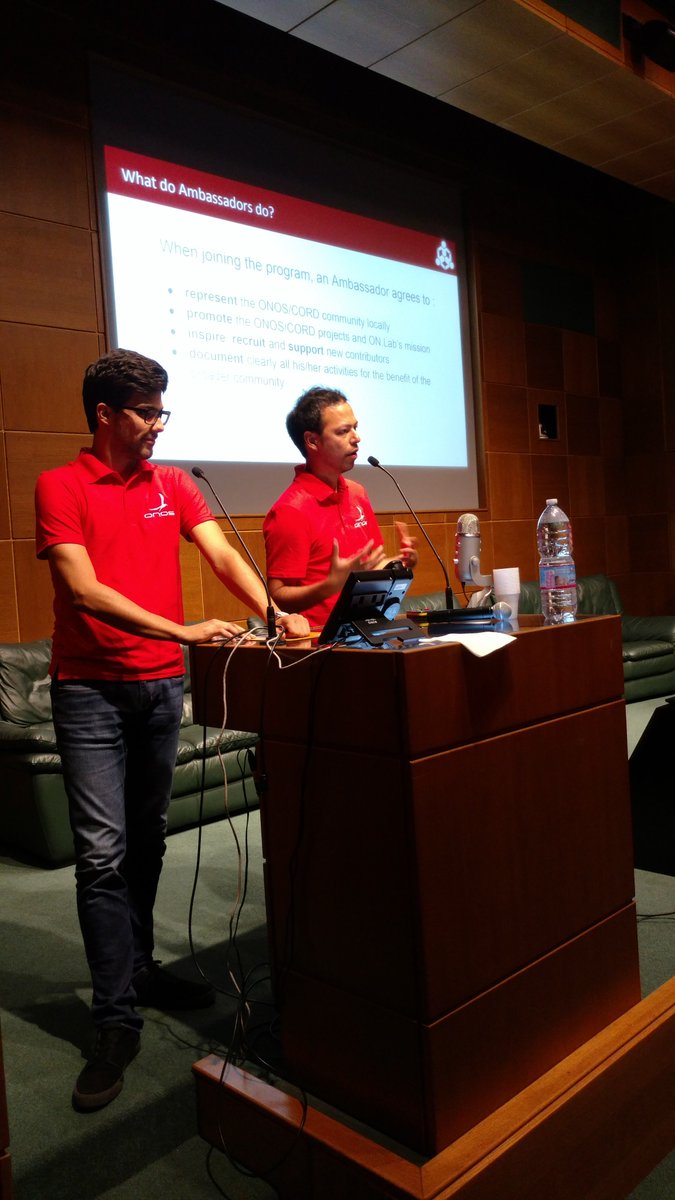 .<a href="/Andre_Campa/">Andrea Campanella</a> &amp; @wquiviger talking about what Ambassadors do while wearing their stylish polos at Turin meetup