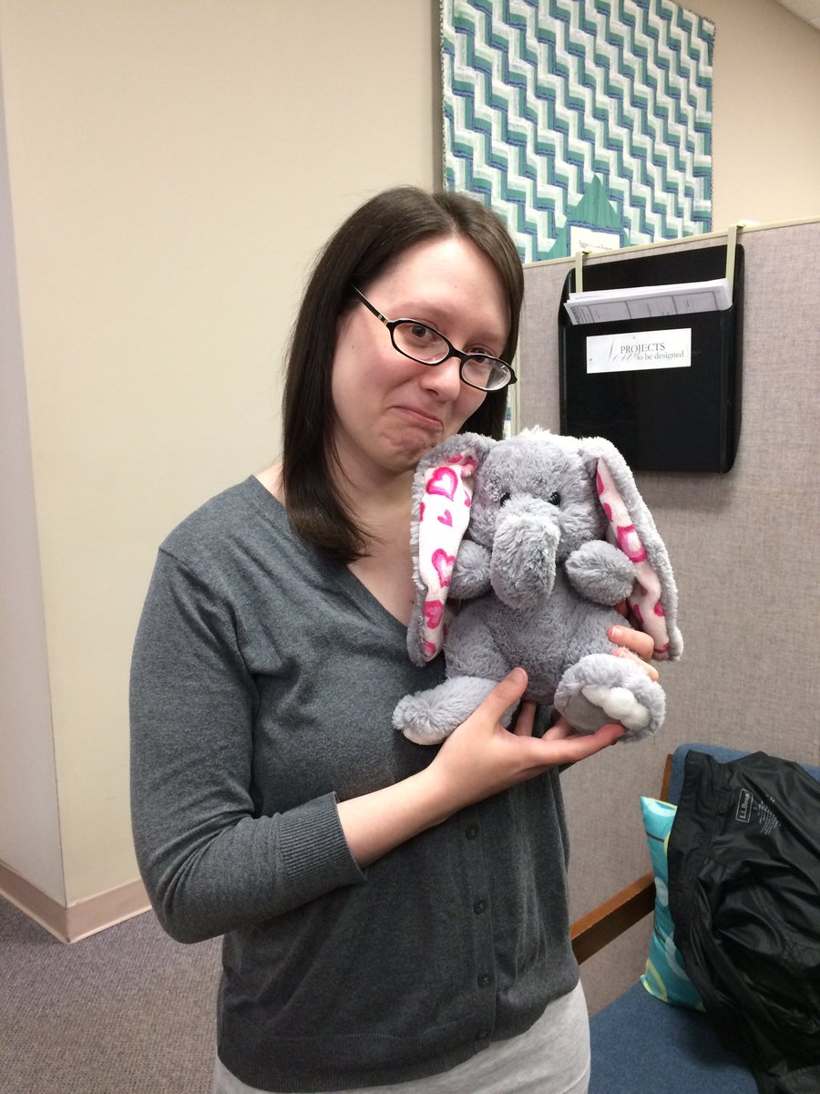 Kaylah_423's tweet photo. Effie the elephant has been passed to me today at work since its been a terrible morning. #frombadtogood https://t.co/jwKqNF9e0m