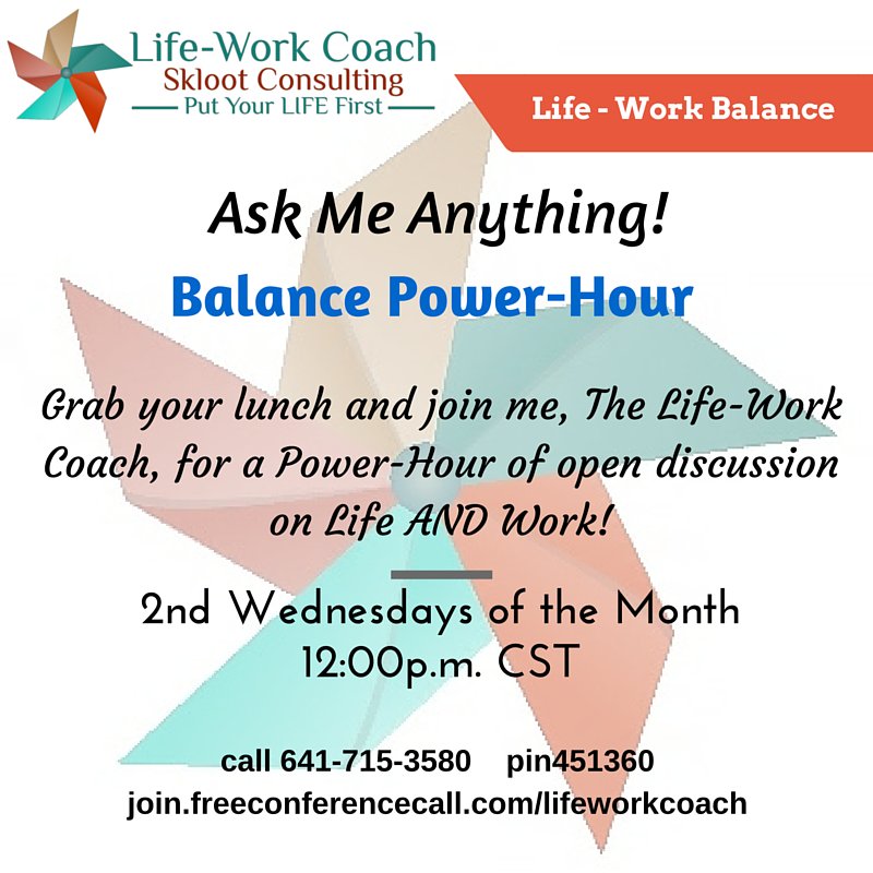 Life_Work_Coach's tweet photo. In just 15 minutes, Ask Me Anything about Life-Work Balance!
https://t.co/hgBVgObcsi or 641-715-3580 pin451360 https://t.co/AjqvvZimJA