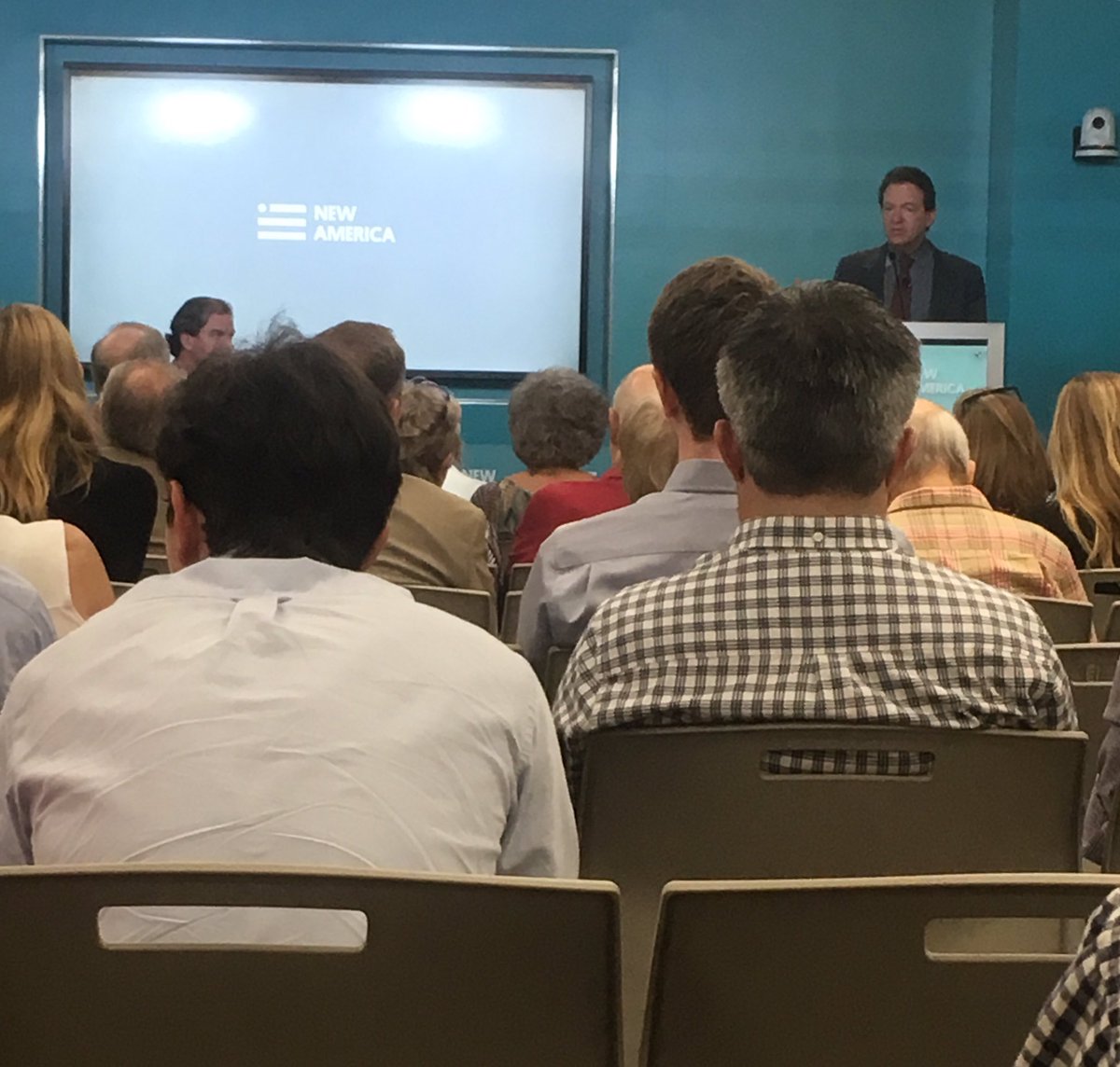 lasarahpillado's tweet photo. Very excited to hear from @lawrence_wright at @NewAmericaISP's event on the #terroryears @PILPG https://t.co/PkKhRutt4M