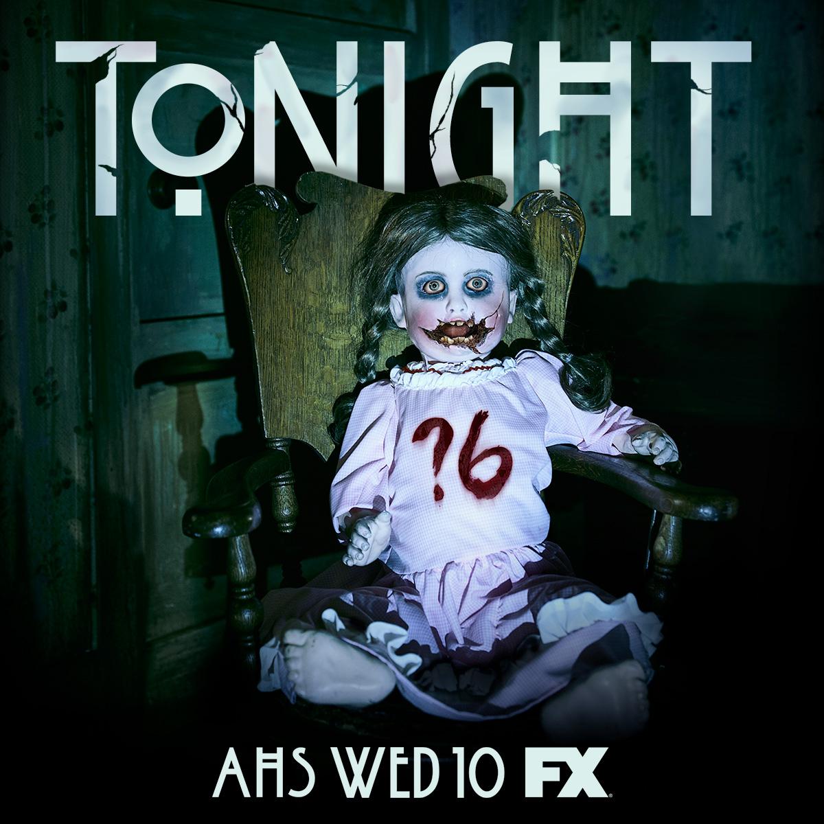 AHSFX's tweet photo. Pull up a chair. The horror begins tonight. #AHS6 https://t.co/2lD1Qo5yyK