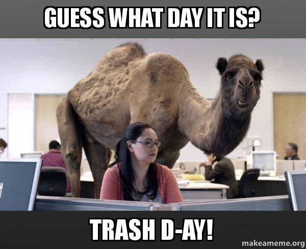 MDSwaste's tweet photo. #trashday #humpday #HumpDayMotivation #mds #mdswaste #mdswasteandrecycle #letstalktrash #letstalkrecycle @MDSwaste https://t.co/BMwlvjXMiq
