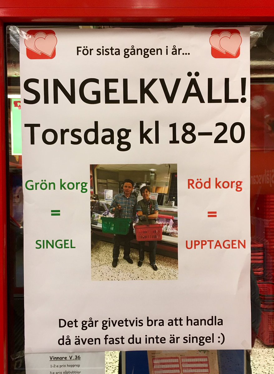 axljka's tweet photo. – Jaha, träffades ni på Tinder eller?
– Nej, på ICA Kvantum i Skellefteå. https://t.co/hxGrKbvLLI