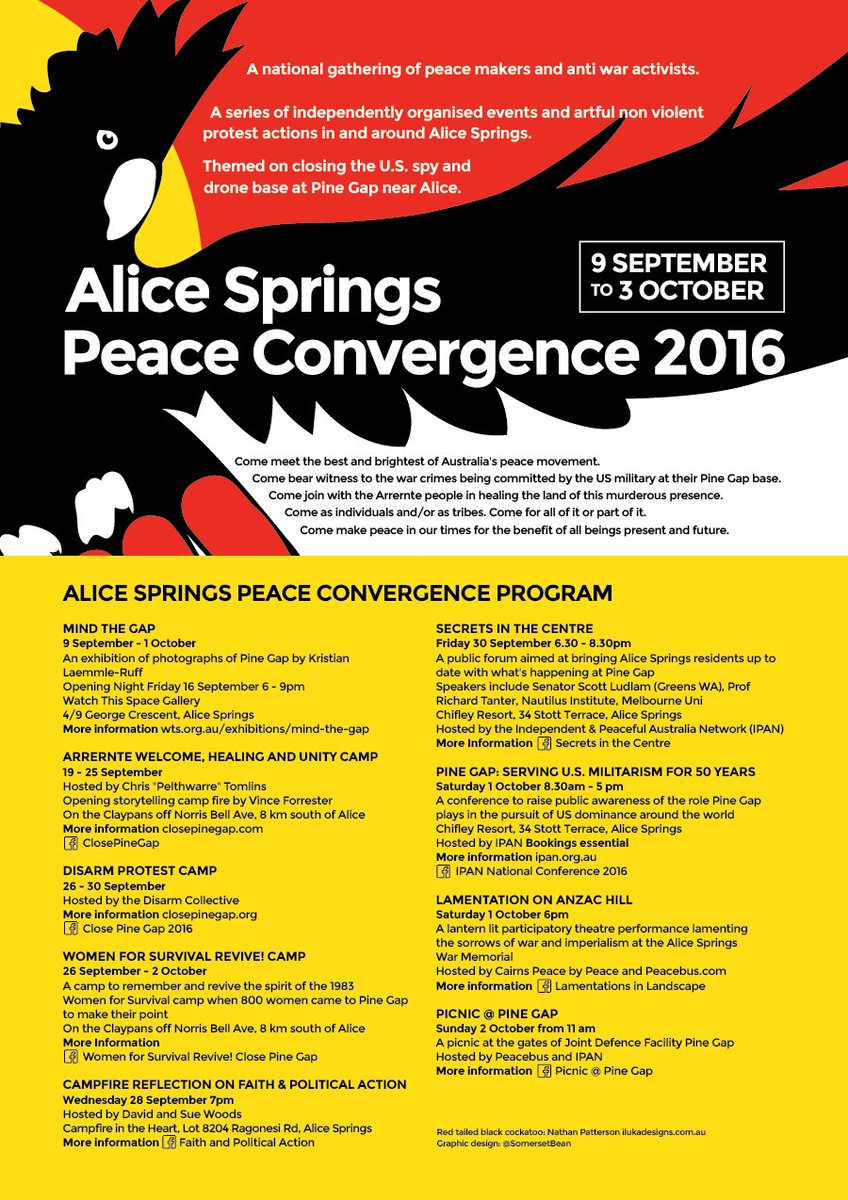 SomersetBean's tweet photo. #ClosePineGap—Time to close the US's surveillance and drones base in Australia: https://t.co/fBzadcpBlf #auspol https://t.co/aIgoJKJuoi