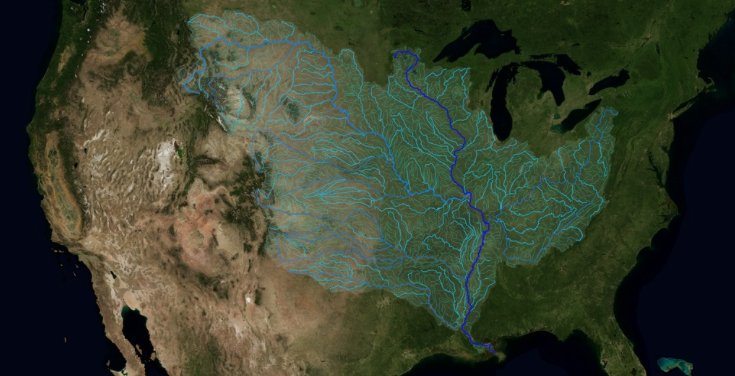 MarkDStrauss's tweet image. Mesmerizing NASA animation depicting the flows along the rivers of the Mississippi watershed svs.gsfc.nasa.gov/4493