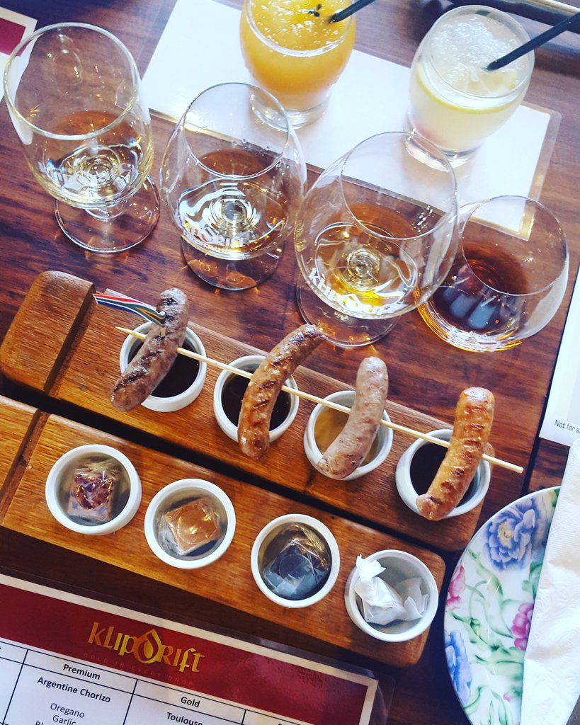 HOT_OVEN's tweet photo. A3: #tastethelifestyle with #ProudlySA pairings @KlipdriftBrandy with boerewors &amp; brandy! #travelchatsa https://t.co/4X6FE2Qlad