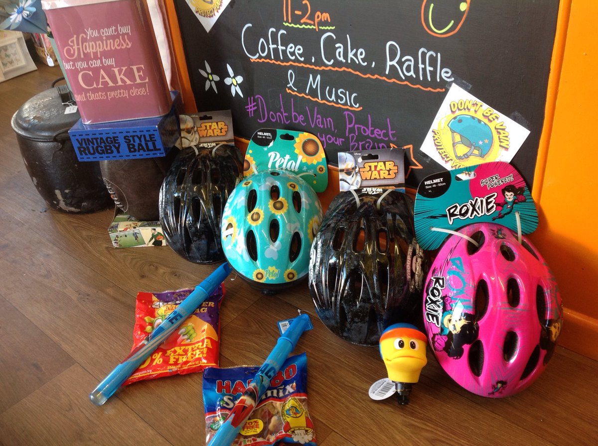 daisysden's tweet photo. Great prizes coming for our raffle. #helmet safety #dontbevainprotectyourbrain. https://t.co/Gu61fg3vAe