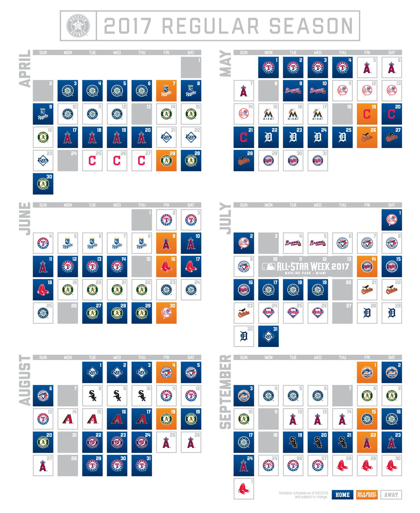 Astros Printable Schedule