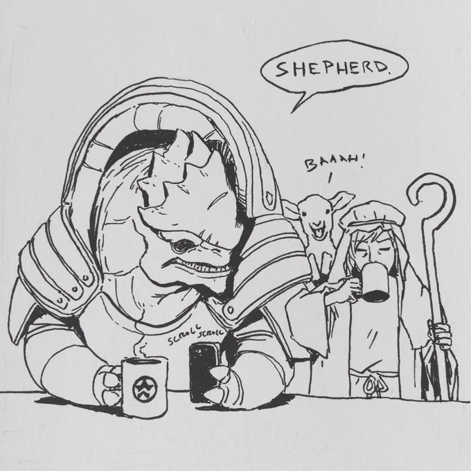 Morning coffee doodle #masseffect #coffee #doodle 