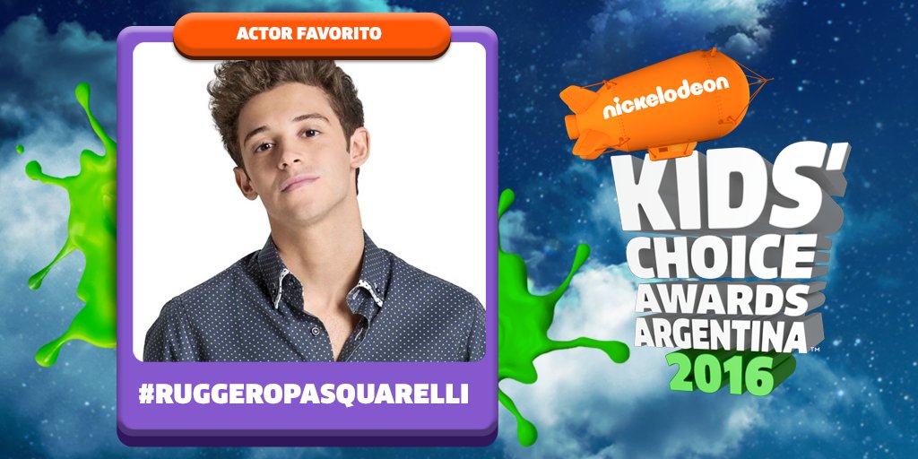 NickelodeonLA's tweet photo. ¡Es momento de votar! 😎

RT si #RuggeroPasquarelli es tu actor favorito y quieres gane el blimp en los #KCAArgentina https://t.co/UZYOHtF9SX