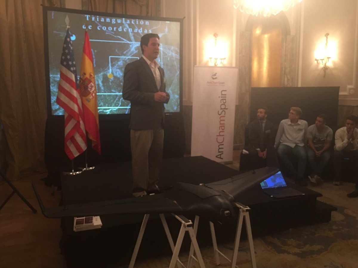 AmChamSpain's tweet photo. We welcome #SRSolutions and their #drone to #amchamconnections #madrid @HotelRitzMadrid @JASPAIN https://t.co/obngCWTErs