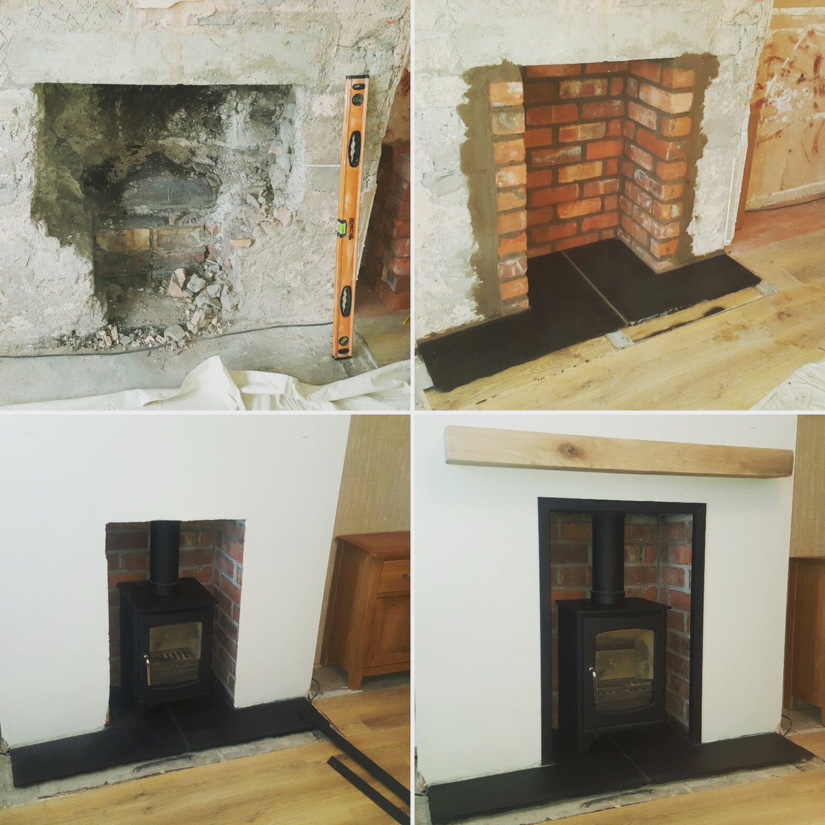 CleanflueNI's tweet photo. M/f stove installation #fireplace #oldbelfastbrick #stove #oakbeam #bezel #slatehearth #plaster #cleanflueni https://t.co/sw2Jd5dWHo
