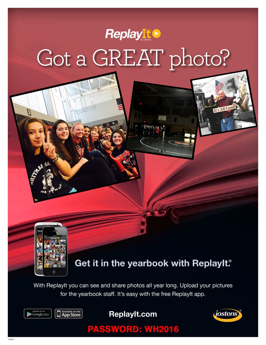 Submit photos of events, activities and student life for yearbook consideration! replayit.com/r/
