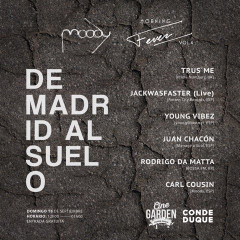 cinegardencd's tweet photo. DE MADRID SUELO | DOMINGO 18 | 12-01h | ENTRADA FREE @cinegardencd se despide con el británico TRUS´ME + otros dj's https://t.co/FOXmJV9yHa