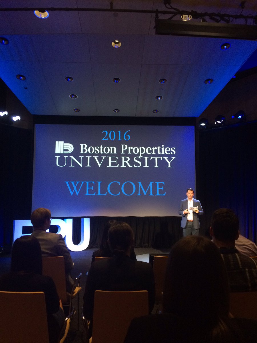 koop_bjk's tweet photo. Welcome to Boston Properties University 2016! We will be tweeting live today using the #2016BPU https://t.co/p9szm5LkRT