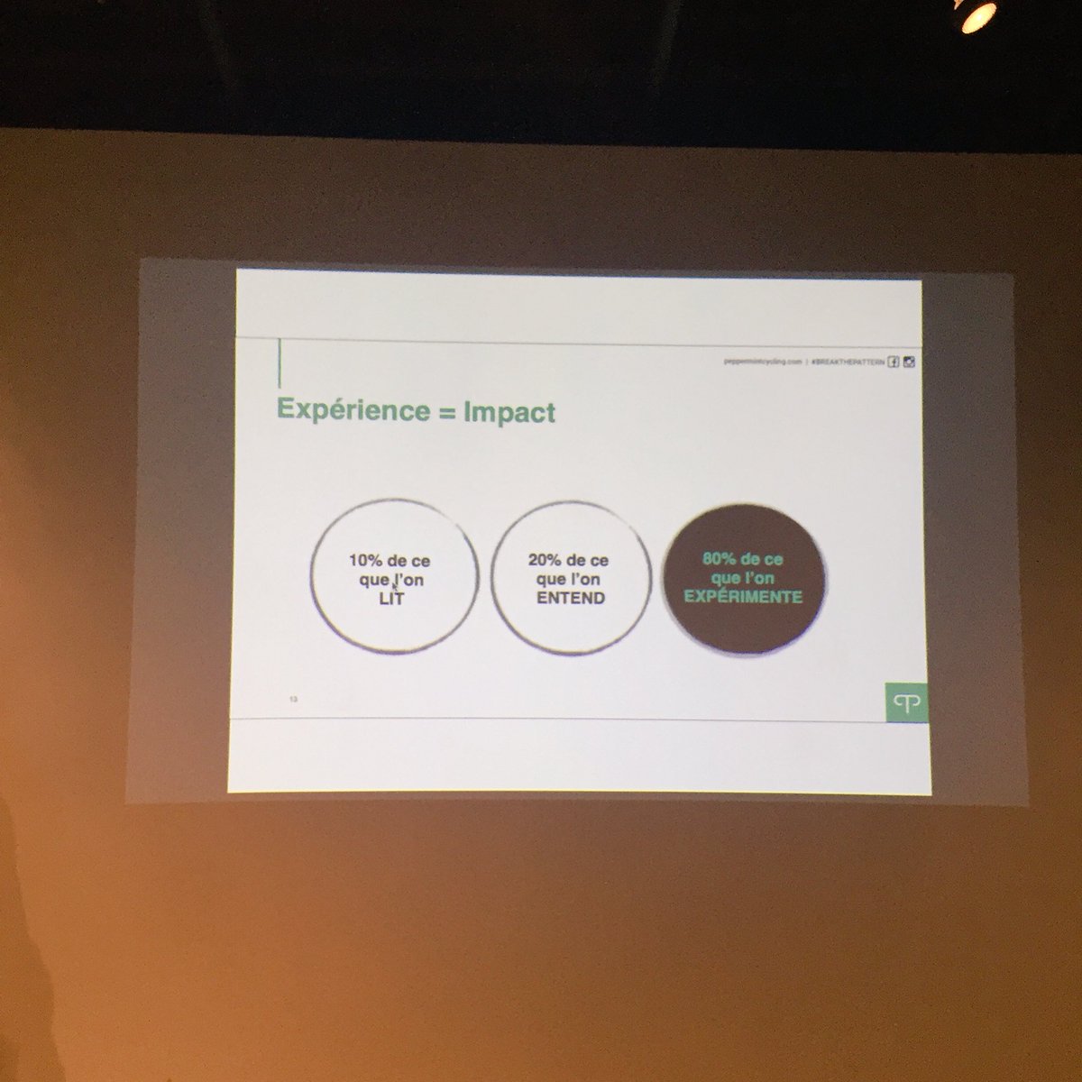 En favorisant une expérience positive, il sera plus facile d'avoir un bon impact. #lab2016 #peppermint
