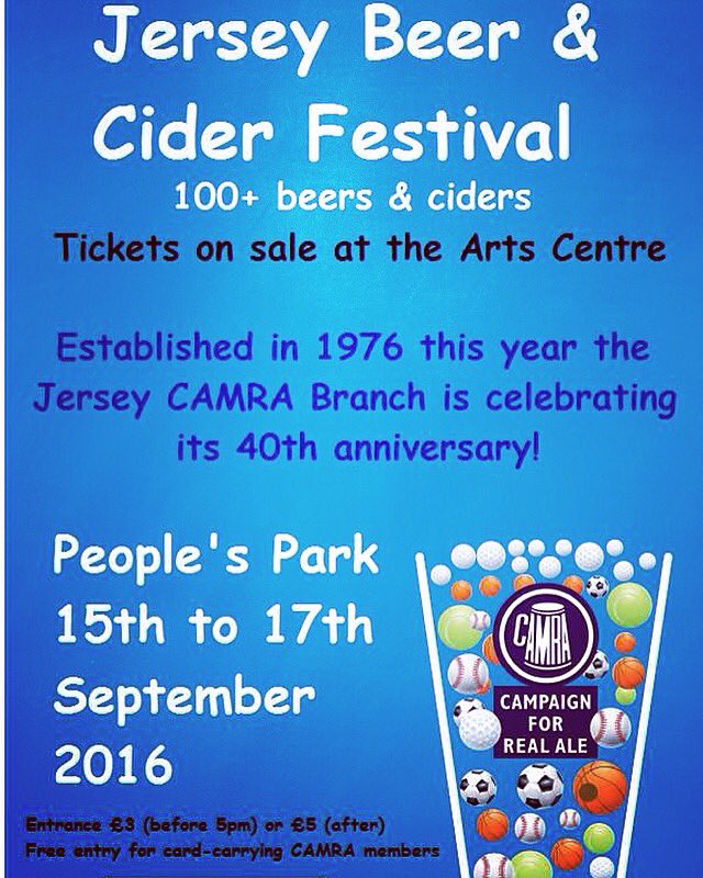 The 28th <a href="/JerseyBeerFest/">CAMRA Jersey Branch</a> starts tomorrow.Come down+ try a Liberation beer,to celebrate 40 years of Camra in Jersey