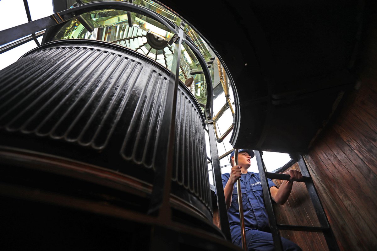 YourIslandPark's tweet photo. Climbing a ladder to Boston Light for the 300th birthday today. #AmericasFirstLighthouse https://t.co/bXNZtk0del via @GlobeDavidLRyan