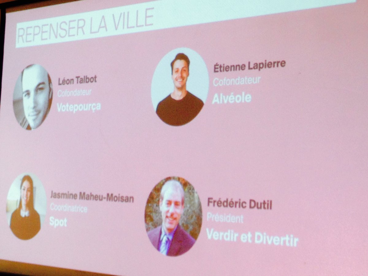 Novae_'s tweet photo. On discute des façons de repenser la ville avec @alveolebuzz Votepour.ca @SPOTquebec Verdir et Divertir #confQuebec https://t.co/AQiL2IdtA4