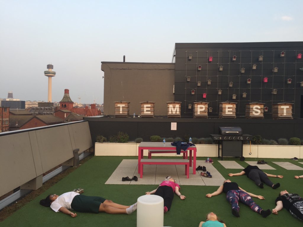 Shining our Hearts to the sky's @Launch22Liv @fdisruptors loved connecting with our teenage goddesses through yoga x